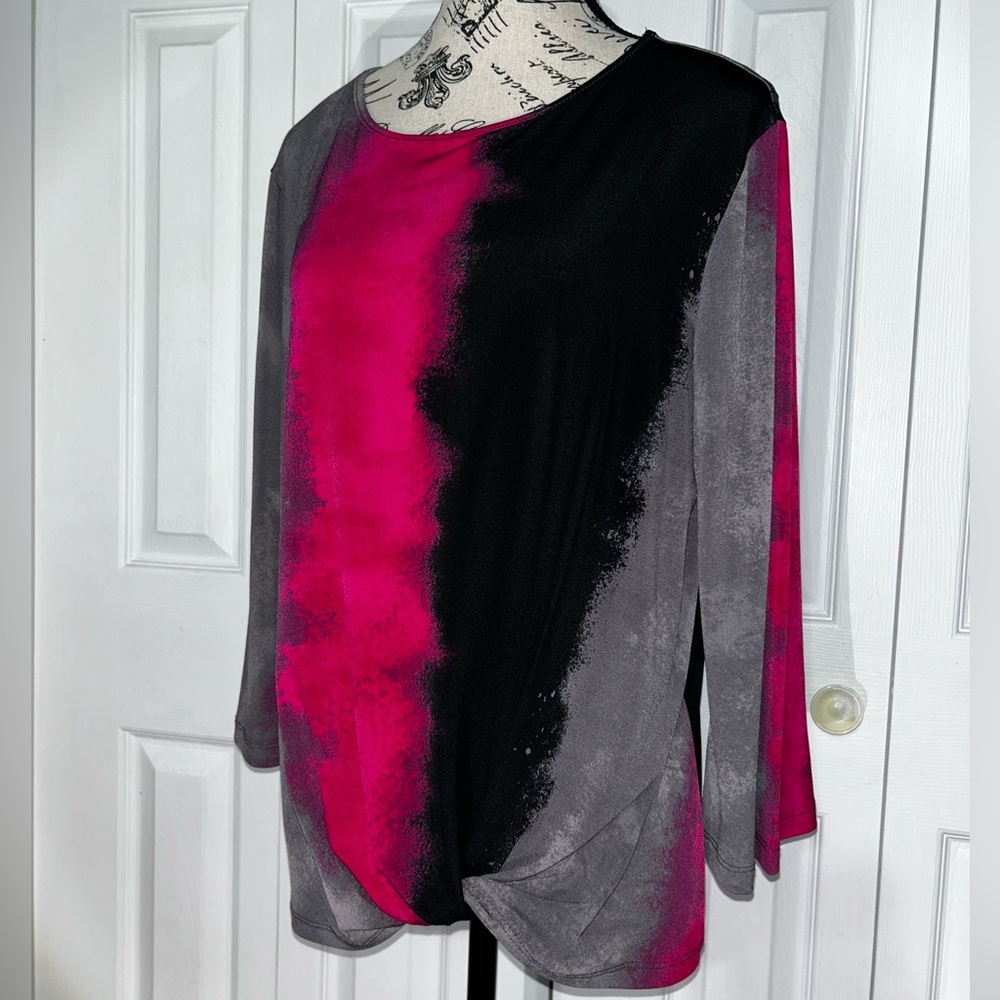 CLARA SUNWOO Black and Pink Long Sleeve Top